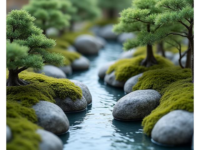 日本庭園の要素が配置された鳥瞰図