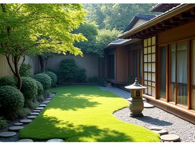 日本の住宅の美しい裏庭